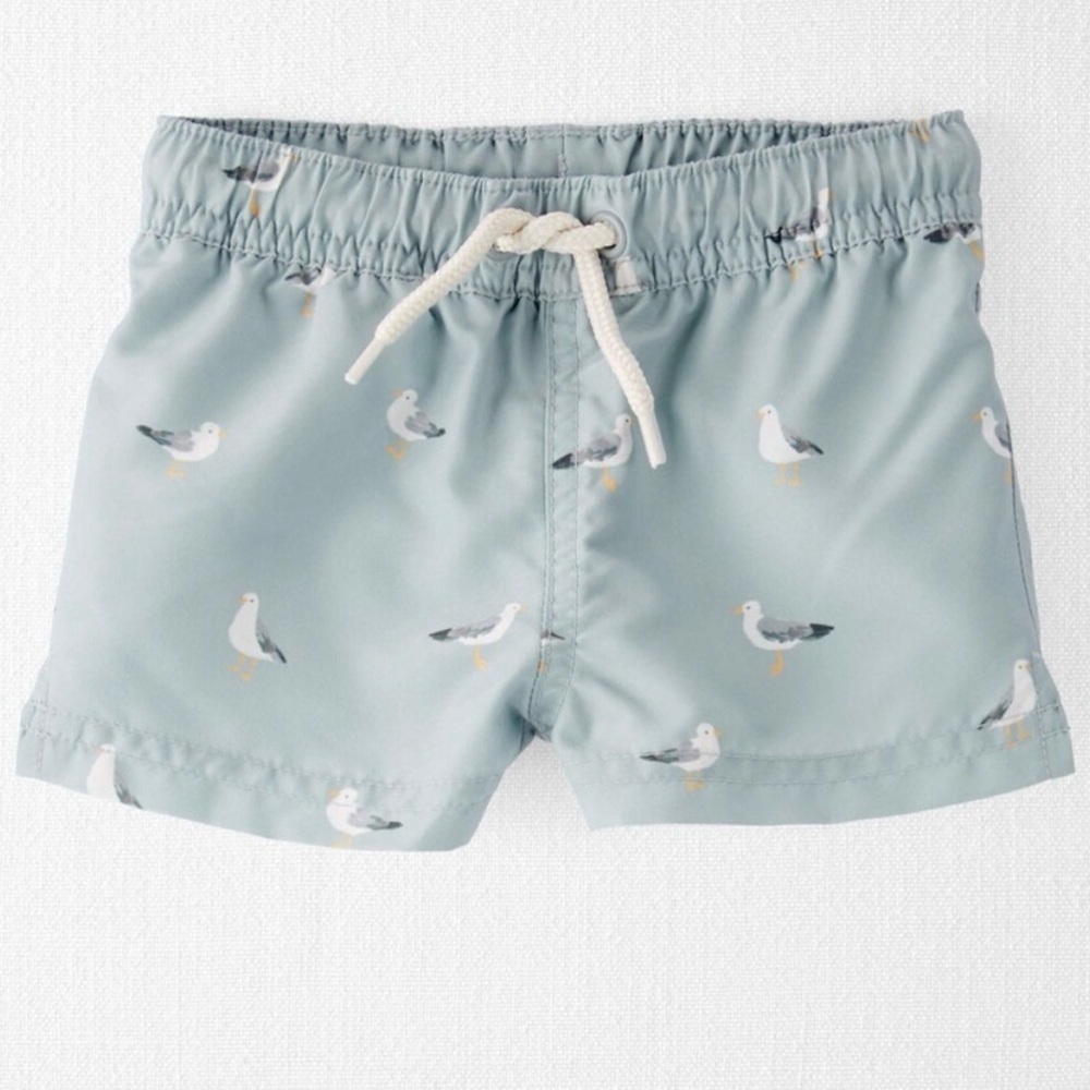 Little Planet Baby Boys Swim Trunk in Seagull Print 24M
